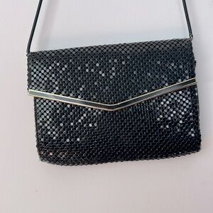 80s Vintage Mesh Purse Black Metal Retro Evening Special Occasion Formal
